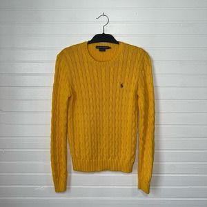 Vintage 90s Ralph Lauren Size Large Cable Knit Preppy Fisherman Aran Sweater